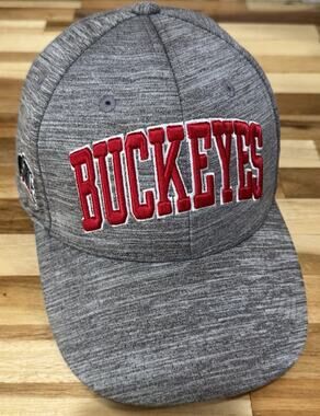 OSU The Game Buckeyes Adjustable Hat Gray Red Embroidered NCAA Ohio State
